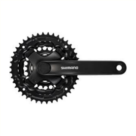 Crankstel triple shimano zwart 42/32/22 tourney  ty301