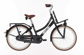 bike fun load 20lmd80 meisjes zwart mat met a drager