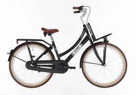 Bike fun 24lmd80 3v load meisjes zwart mat met achterdrager
