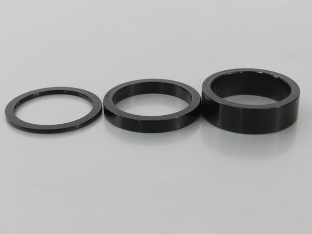 balhoofd spacer 5 mm 1 1/8 zwart alu 