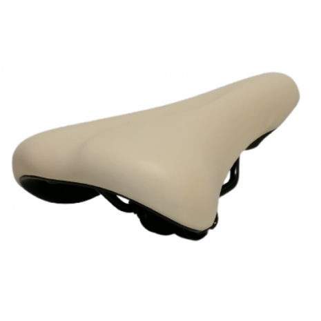 zadel bike fun creme 20/24 inch jeugdzadel met strop