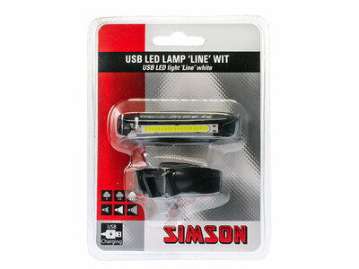 Koplamp line usb led wit 8 lux simson 022007