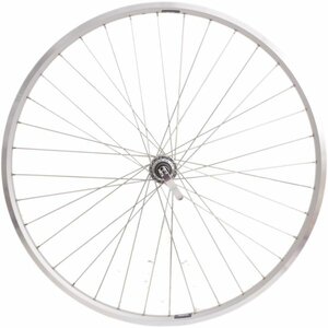Achterwiel 28 cassette 9/10 speed zilver velg remrand