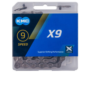 Ketting kmc 9 speed X9 -114 grijs