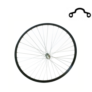 Voorwiel 28x11/2  zwart alu velg 