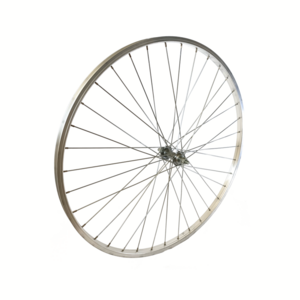 Voorwiel 28 zilver alu velg vaste as basic
