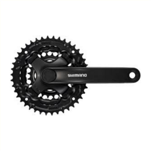 Crankstel triple shimano zwart 42/32/22 tourney  ty301