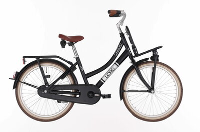 bike fun load 20lmd80 meisjes zwart mat met a drager