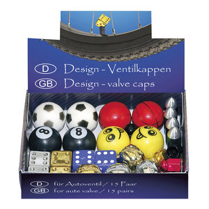 ventieldoppen assorti doosje met 30 luxe dopjes